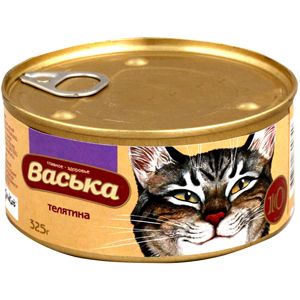 Консервы для кошек Васька телятина 0,325 г.
